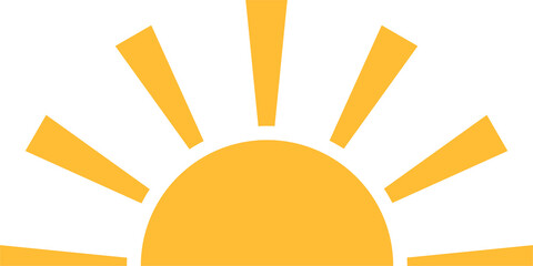 A half sun is setting downwards icon sunset concept for graphic design, logo, web site, social media, mobile app, ui illustration