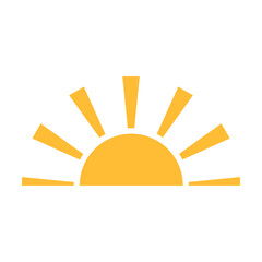 A half sun is setting downwards icon vector sunset concept for graphic design, logo, web site, social media, mobile app, ui illustration