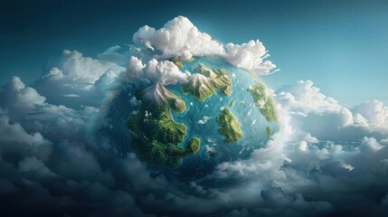 Naklejka premium A retro 8-bit pixel art Earth with vibrant colors.