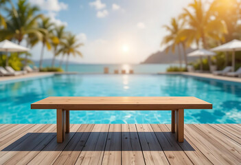 Fototapeta premium swimming pool in a tropical resort