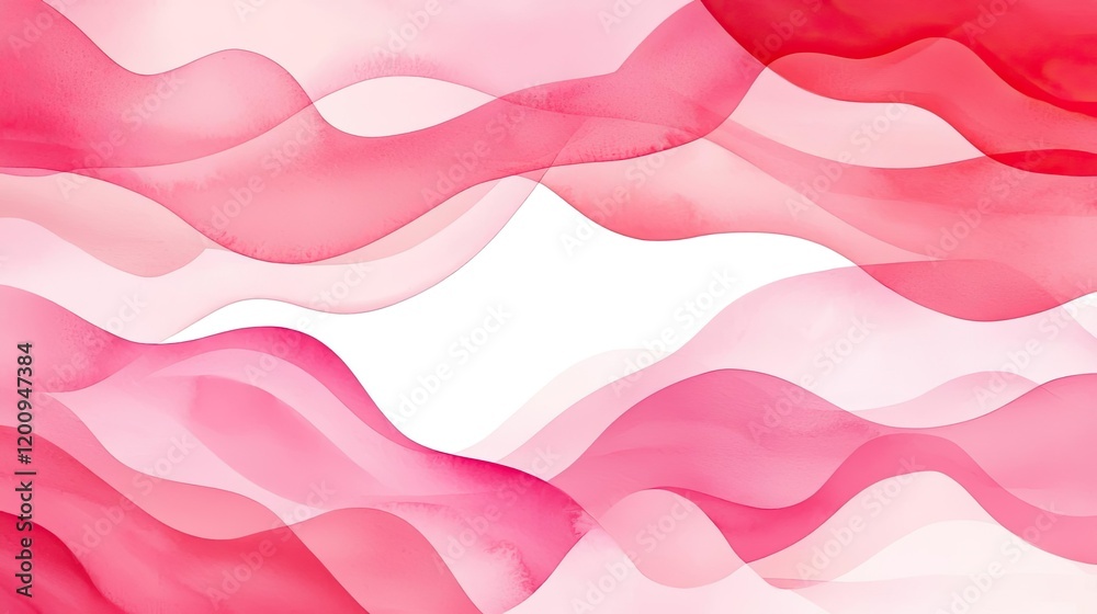 Aufkleber light pink watercolor idea. soft flowing waves in shades of red and pink create a serene, artistic b