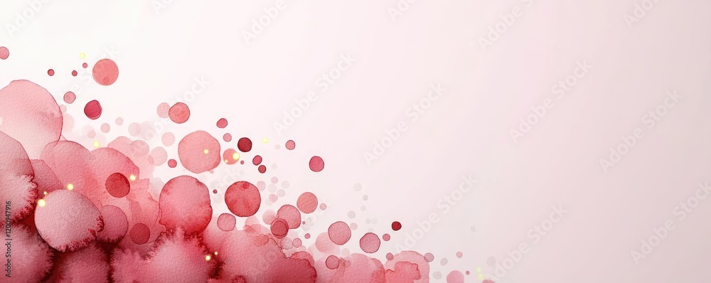 Aufkleber Light pink watercolor idea. Abstract design with soft red circles creating a gentle and artistic background.