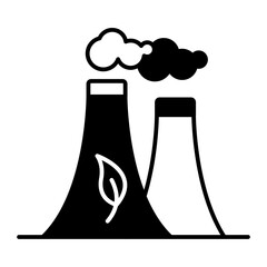 Nuclear plant black icon