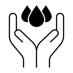 Obraz premium Save water black icon