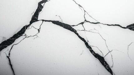 Fototapeta premium Cracked white marble texture background