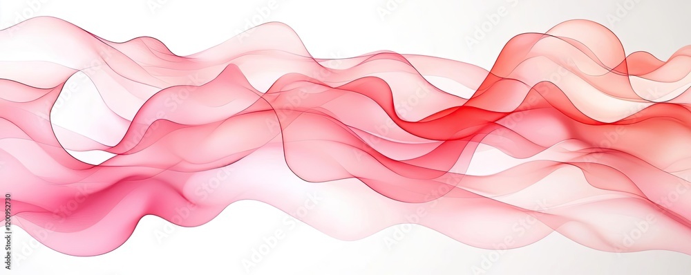 Aufkleber light pink watercolor idea. a vibrant abstract design featuring flowing red waves on a light backgro