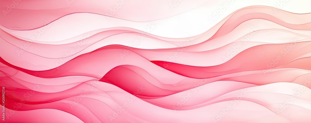 Poster Light pink watercolor idea. Abstract pink waves create a soft and calming background suitable for various designs.