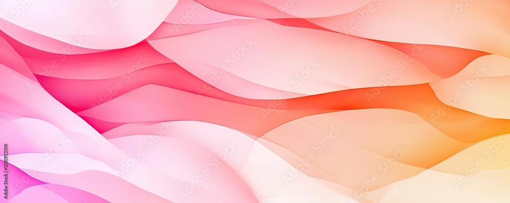 Poster Light pink watercolor idea. Abstract colorful waves blending in soft gradients for background or design use.
