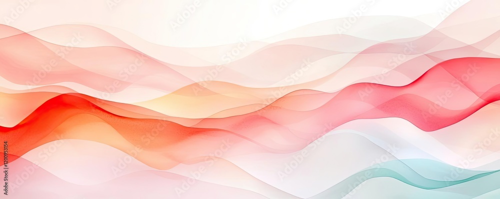 Aufkleber light pink watercolor idea. an abstract design featuring flowing waves in soft colors of red and blu