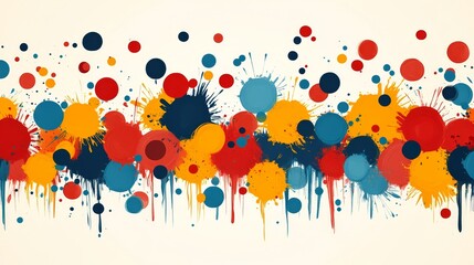 Abstract Colorful Paint Splatter Horizontal Band Design