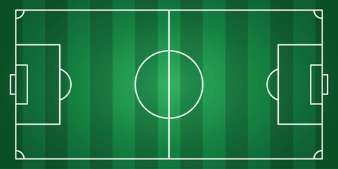 Soccer field in flat style. Football stadium vector illustration on isolated background. Sport plan sign business concept.