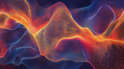 Abstract digital background electromagnetic wave background Innovation digital wave background information technology background The background is the background. gradient wave digital wave banner