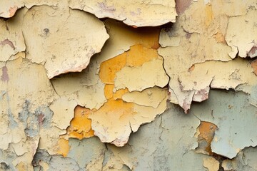 Obraz premium Aged paint layers peeling back to reveal rich contrasts and vibrant tones