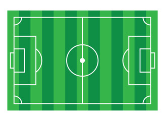 Soccer field in flat style. Football stadium vector illustration on isolated background. Sport plan sign business concept.