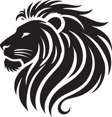 Lion vector illustration in black and white