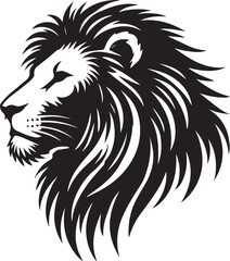 Lion vector illustration in black and white