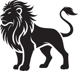 Lion vector illustration in black and white