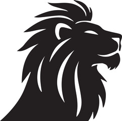 Lion vector illustration in black and white
