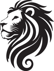 Lion vector illustration in black and white
