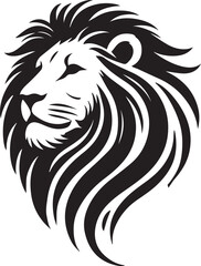 Lion vector illustration in black and white