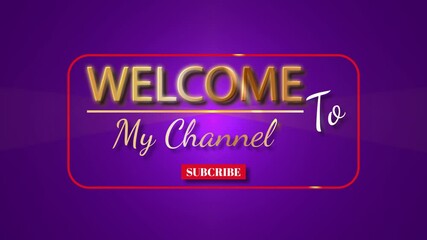 Gold text welcomes viewers to my channel prompting subscription. Title Gold text encourages channel subscriptions suitable for social media posts, and video intros to engage viewers