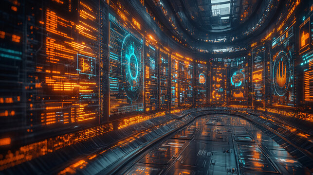 a futuristic city with a lot of lights