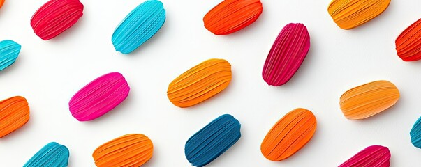 Obraz premium Playful watercolor concept. Colorful, abstract ovals on a white background for vibrant design and creative projects.