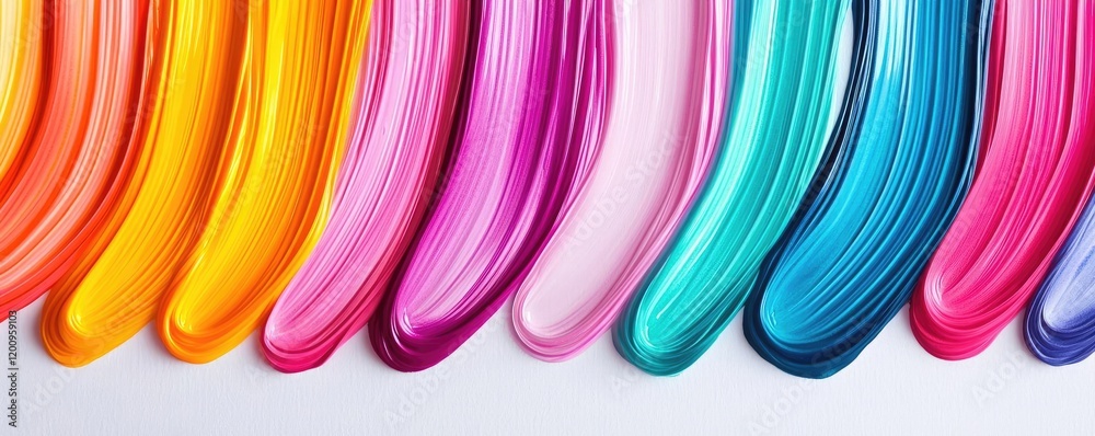 Poster playful watercolor concept. vibrant paint strokes in various colors create a dynamic and artistic ba