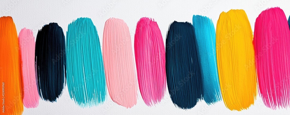 Aufkleber playful watercolor concept. a vibrant array of painted strokes showcasing various colors and artisti