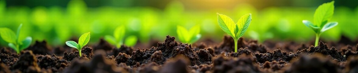 Farm crops growing with nitrogen phosphate and potassium, soil, farm