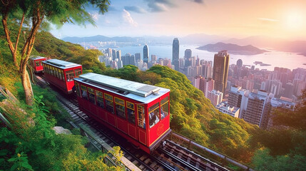 Hong Kong Peak Tramway Scenic View
