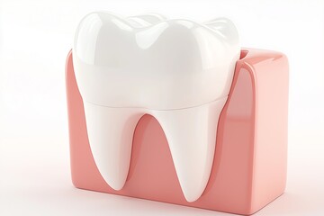 Creative tooth-shaped container for dental care supplies in bright colors