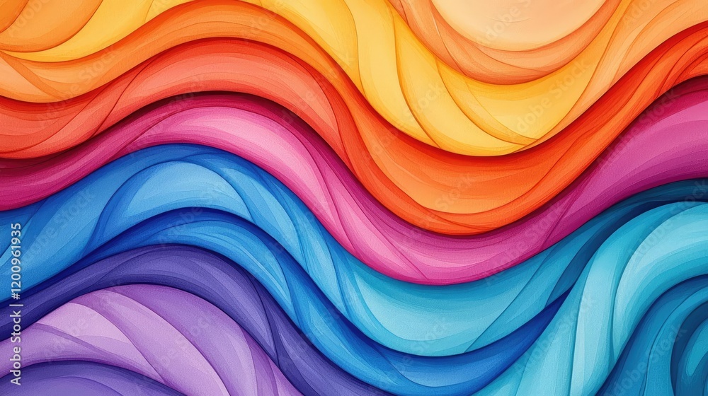 Poster playful watercolor concept. abstract colorful wave pattern suitable for backgrounds and artistic des