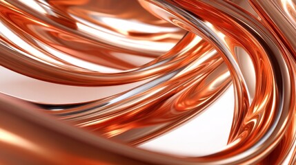 Abstract copper swirls, metallic texture.