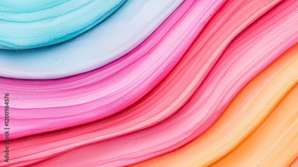 Poster Minimalist watercolor idea. Colorful wave patterns create a vibrant and dynamic abstract background texture.