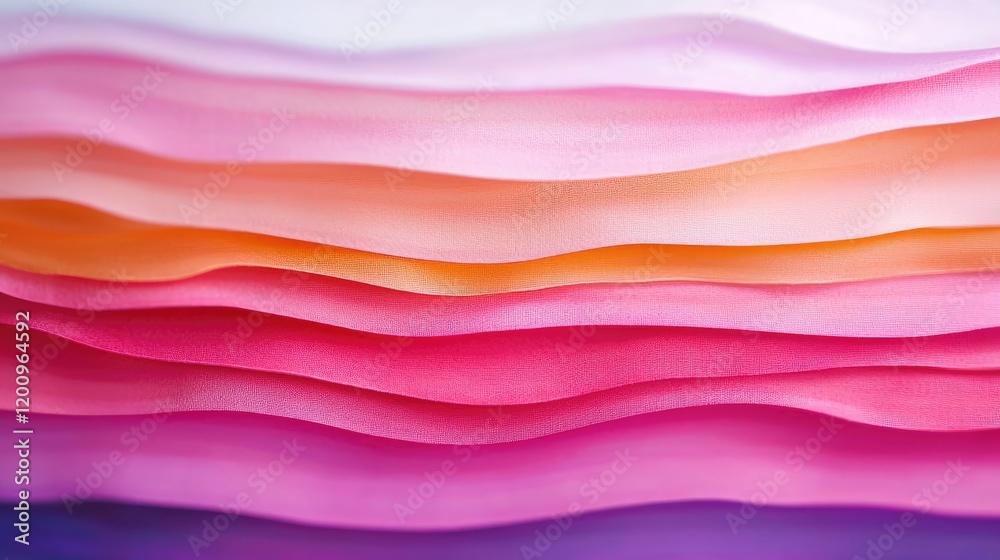 Poster minimalist watercolor idea. colorful layers of paper showcasing a gradient of pinks and oranges.