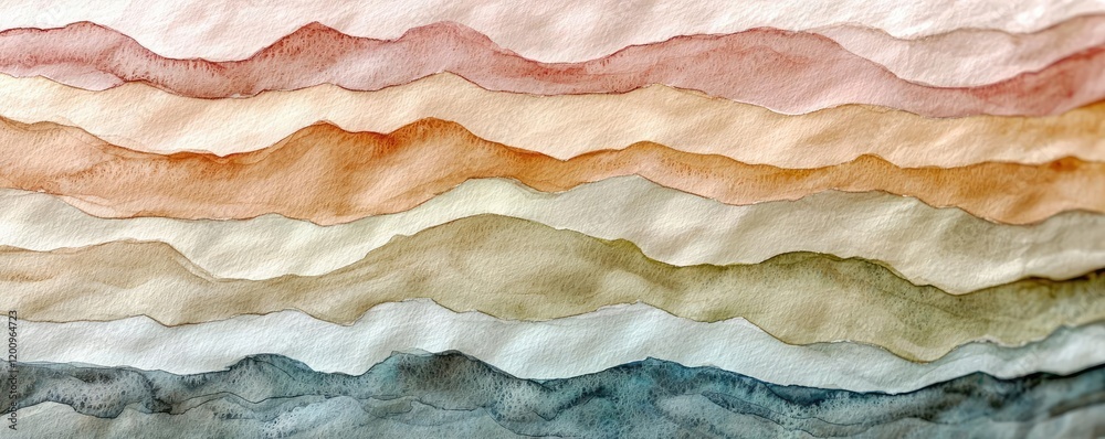 Poster neutral watercolor concept. abstract watercolor layers with soft colors creating a serene and artist