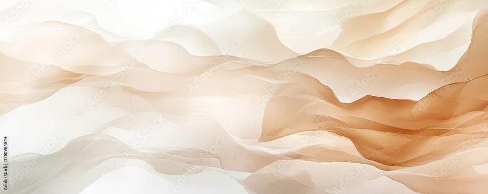 Poster neutral watercolor concept. an abstract composition featuring soft flowing shapes in warm tones and 