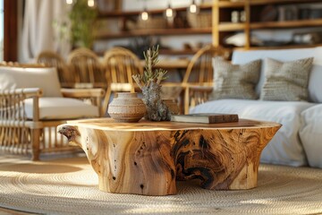Cozy living room with a sleeping dog curled up peacefully, radiating warmth and homely comfort.