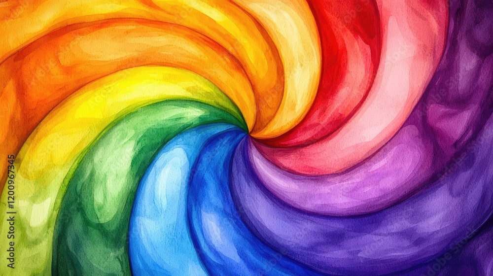 Poster playful watercolor concept. vibrant swirl of colors creating a dynamic and lively abstract pattern.