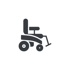 Motorized wheelchair vector icon