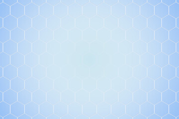 中心がぼやけた六角形のパターンが並ぶ水色の背景