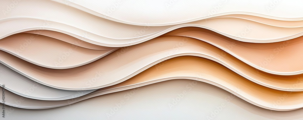 Poster neutral watercolor concept. stylish abstract wavy background design in soft tones for creative proje