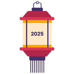 flat illustration of Asian-style red lanterns