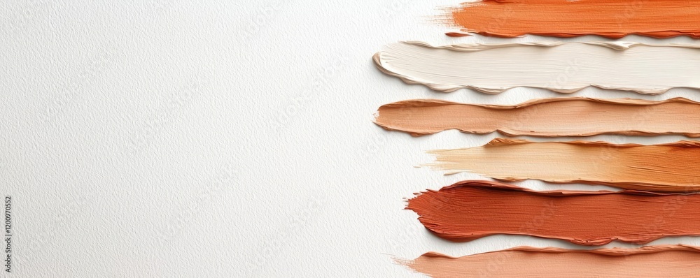 Aufkleber neutral watercolor concept. an array of textured paper strips in warm shades offers a minimalist com