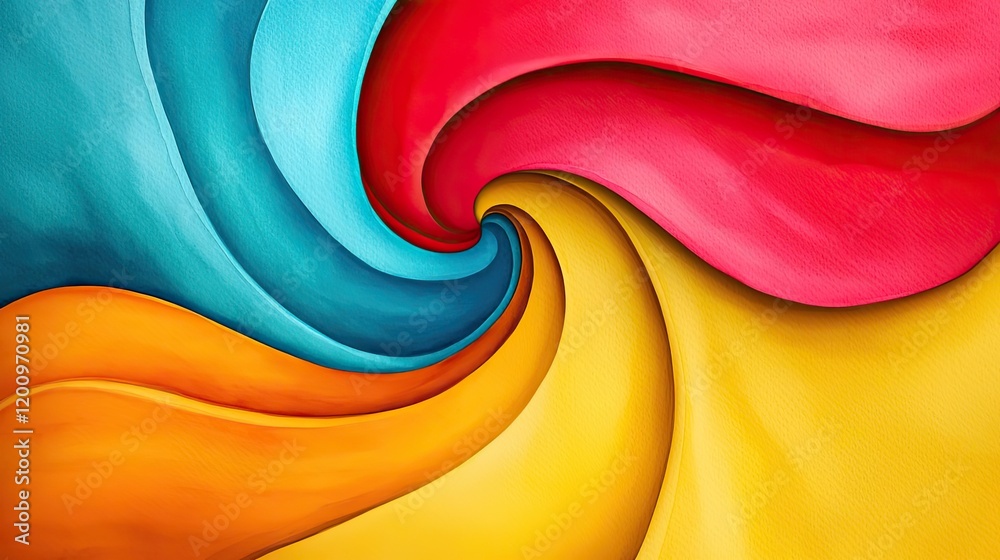 Poster playful watercolor concept. vibrant swirl of colors creating a dynamic and eye-catching abstract art