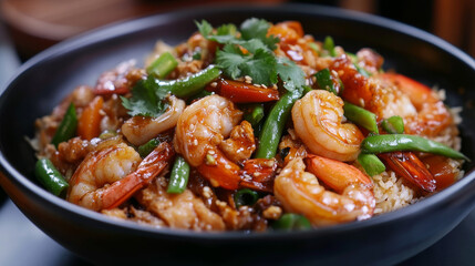 Chinese cuisine vector menu pork liver and green beans reba nira, steamed mackerel fish with ginger and peking duck. Kung pao shrimps, fried noodles with egg, tofu fried rice with peanuts China food