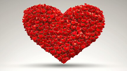 Heart Made of Small Red Hearts for Love Themes