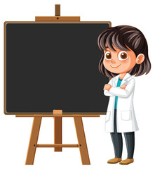 Young Scientist with Chalkboard