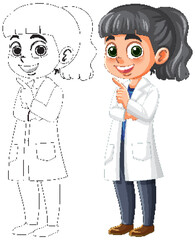 Young Scientist in Lab Coat Illustration